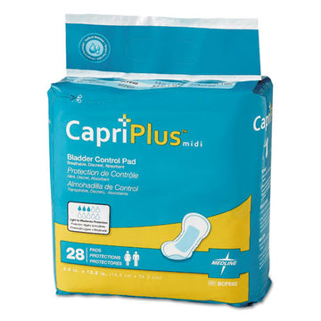 Medline Capri Plus Bladder Control Pads, Extra Plus, 6.5" X 13.5", 28-pack, 6-carton freeshipping - TVN Wholesale